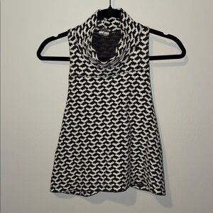 Free People We the Free Halter High Neck Ski Slope Tank Top Black White XS